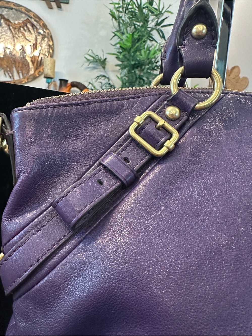 Coach Madison Sophia Purple Leather Satchel - Picture 7 of 13